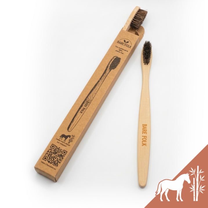 Horse bristle toothbrush