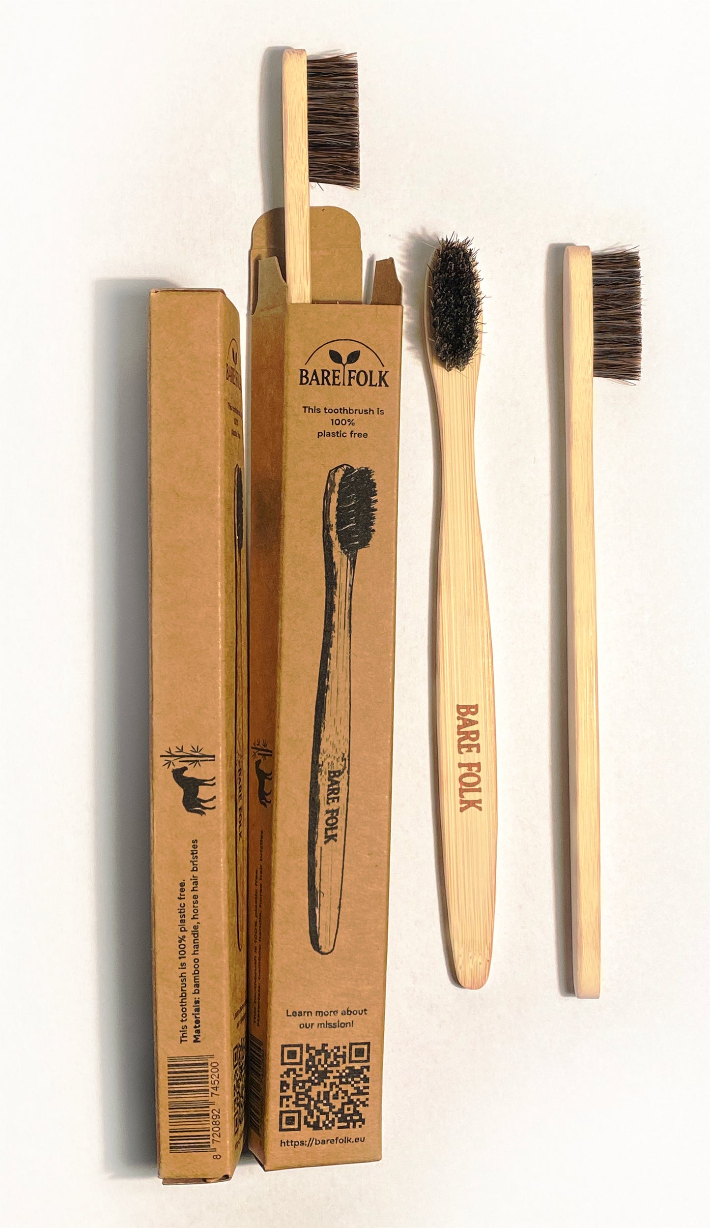 Horse bristle toothbrush