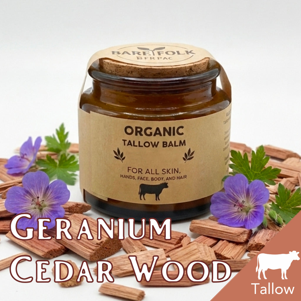 Organic beef tallow balm - Cedarwood & Geranium