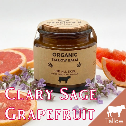 Organic beef tallow balm - Grapefruit & Clary Sage