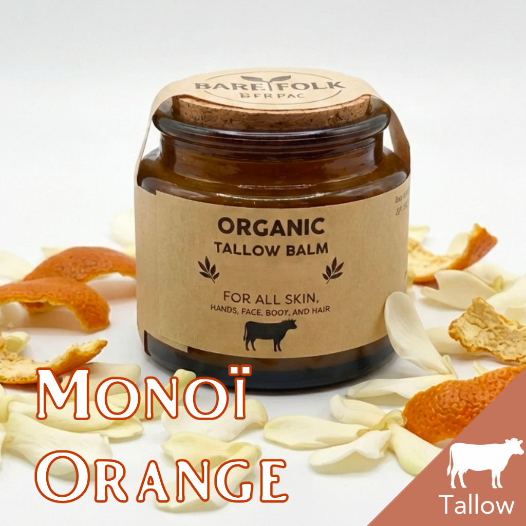 Organic beef tallow balm - Orange & Monoï