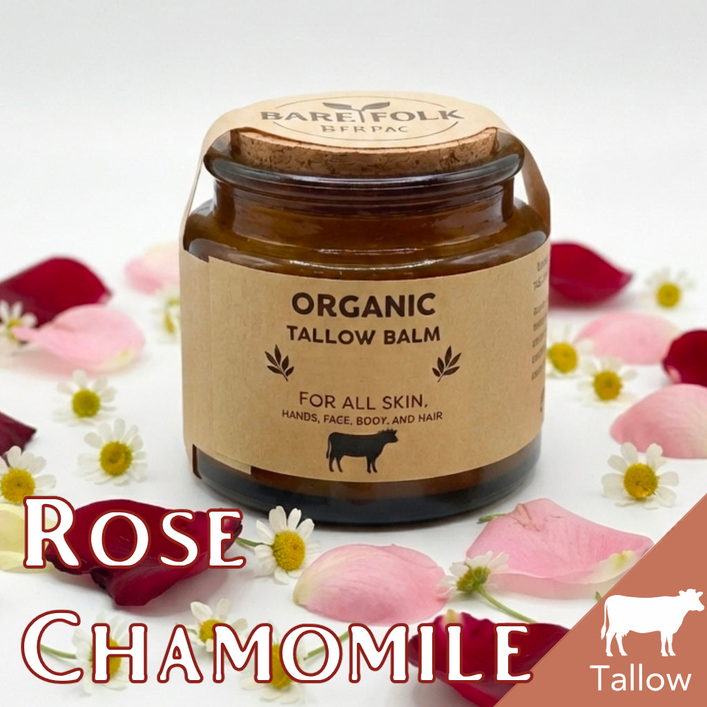 Organic beef tallow balm - Rose & Chamomile