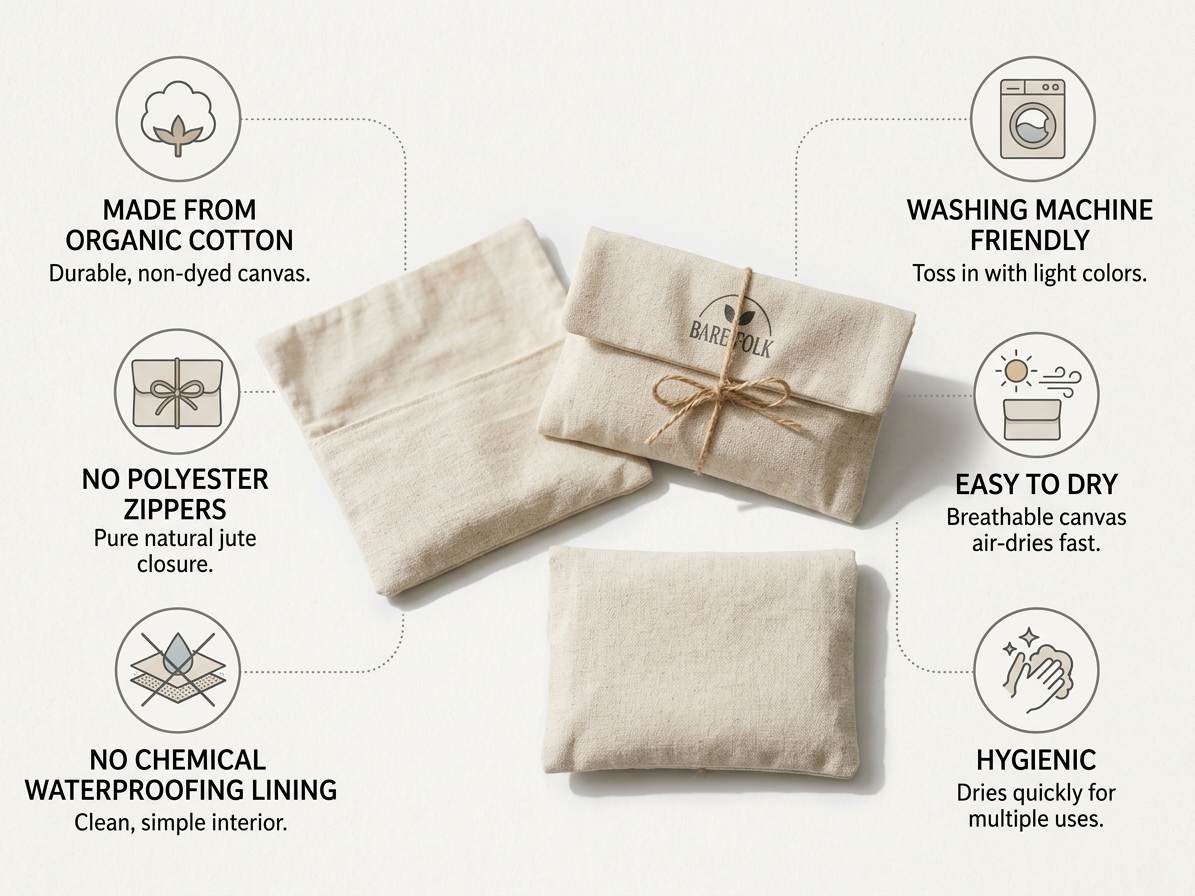 Organic cotton toiletry bag